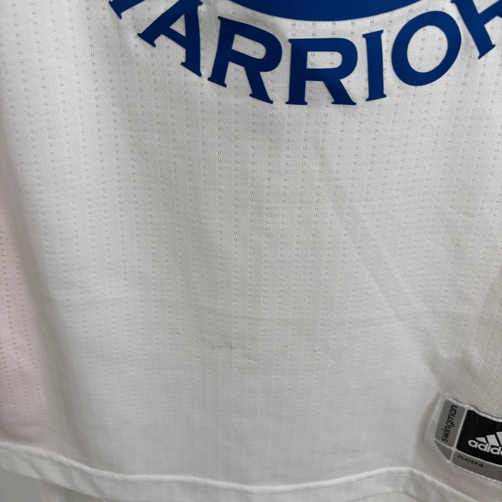 Adidas Golden State Warriors Stephen Curry 30 White and Blue Jersey size Small - Picture 2 of 3